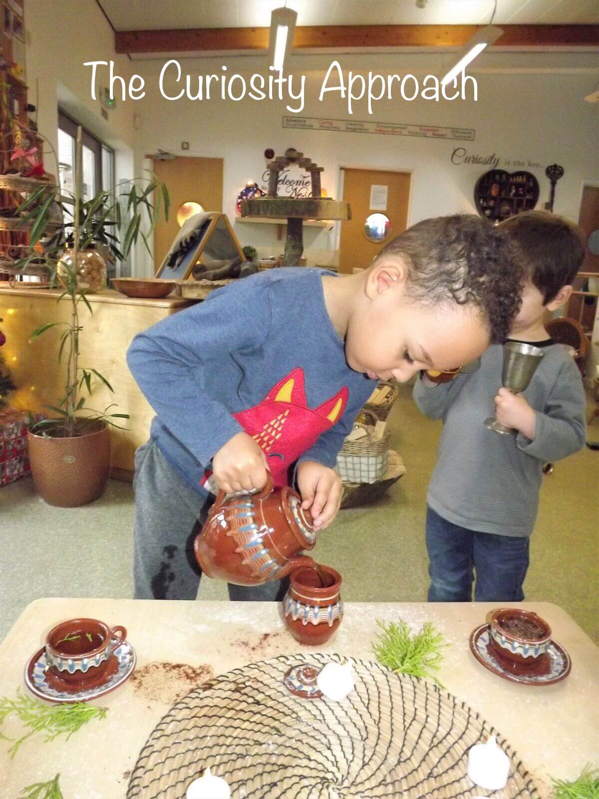 Children playing tea making